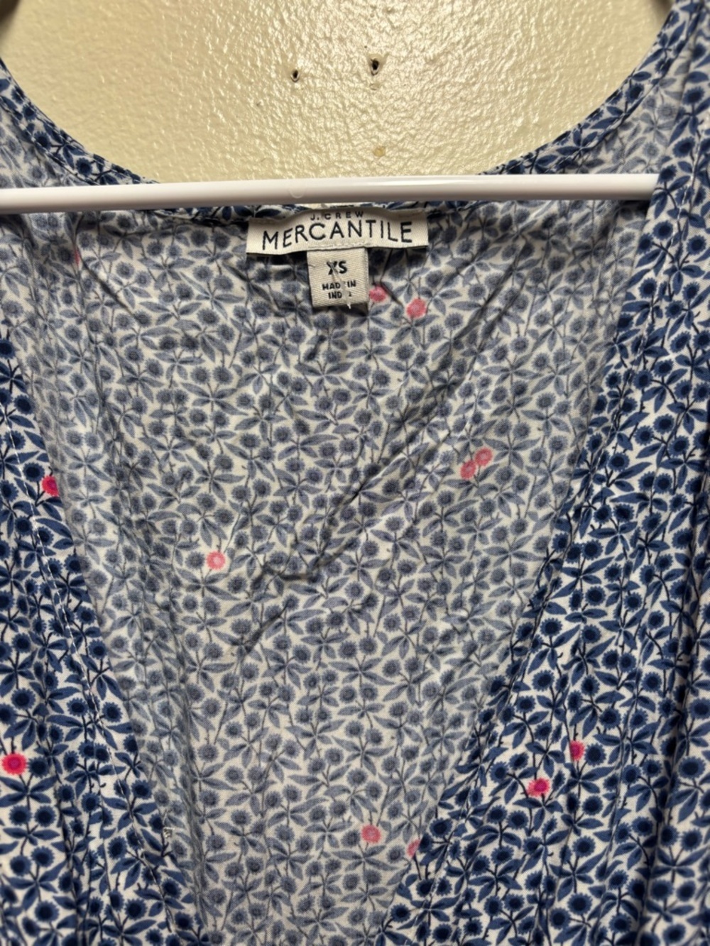 j.Crew Mercantile V-neck high-low ruffle-hem dress xs floral print - Picture 3 of 8